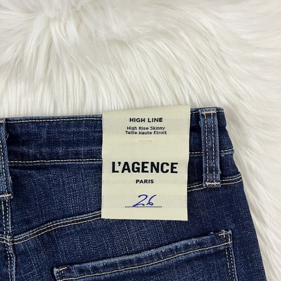 L'Agence Women's Size 26 Dark Wash High Line Mariner Skinny Denim Jeans - Picture 11 of 12